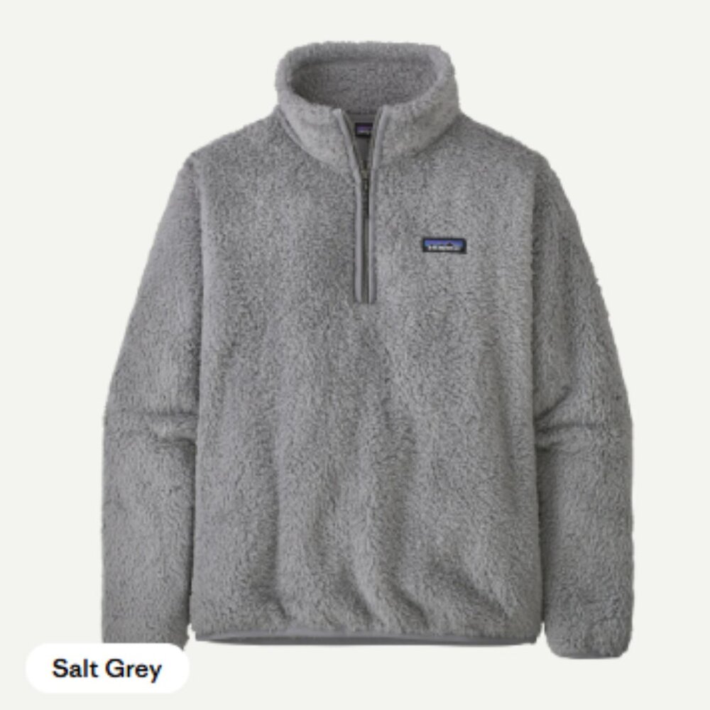 PATAGONIA I Los Gatos Light Grey Soft Fleece Sherpa 1/4 Zip Pullover Top, L - Picture 2 of 15
